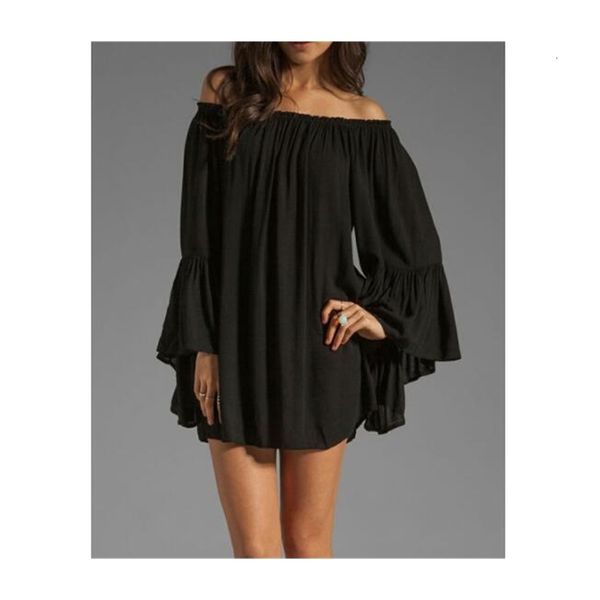 autumn bohemian beach off shoulder slash neck elegant es casual loose vestidos, Black;gray
autumn bohemian beach off shoulder slash neck elegant es casual loose vestidos, Black;gray