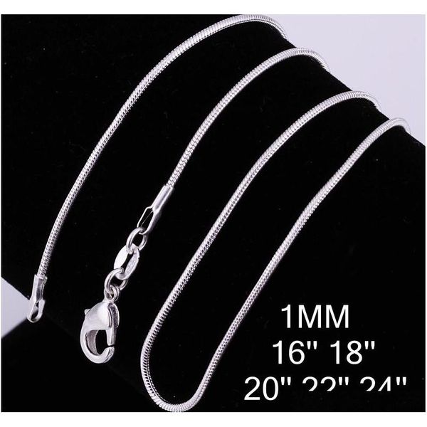 1mm 16-24inches 925 sterling silver snake chain necklace fashion jewelry shipping ggj5x
1mm 16-24inches 925 sterling silver snake chain necklace fashion jewelry shipping ggj5x