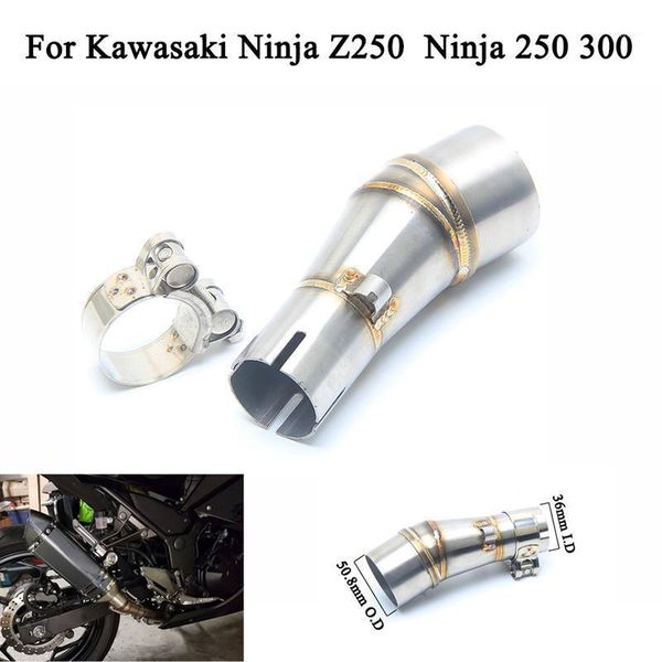 motorcycle exhaust system 50.8mm stainless steel middle pipe connecting tail muffler silp on for ninja z250 250 300 2013 2014 2021 20211
motorcycle exhaust system 50.8mm stainless steel middle pipe connecting tail muffler silp on for ninja z250 250 300 2013 2014 2021 20211