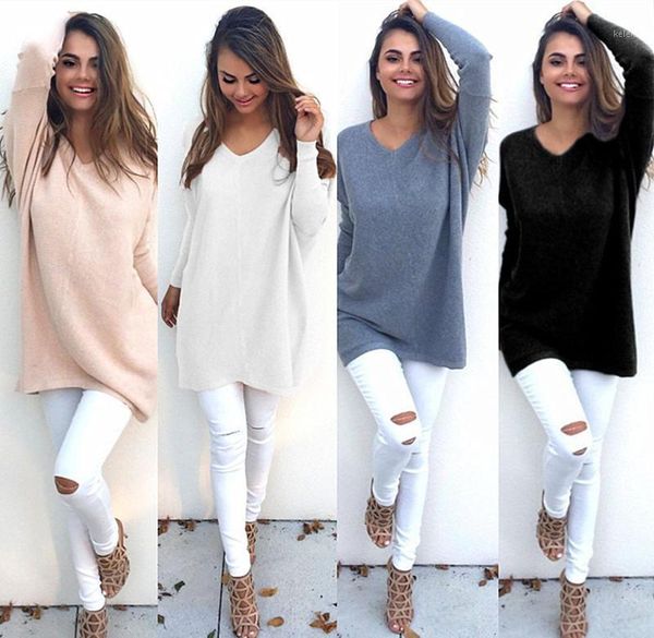 4 color jumper women sweaters and pullovers ladies knitwear pink black grey white v neck casual loose pull femme autumn1, White;black
4 color jumper women sweaters and pullovers ladies knitwear pink black grey white v neck casual loose pull femme autumn1, White;black