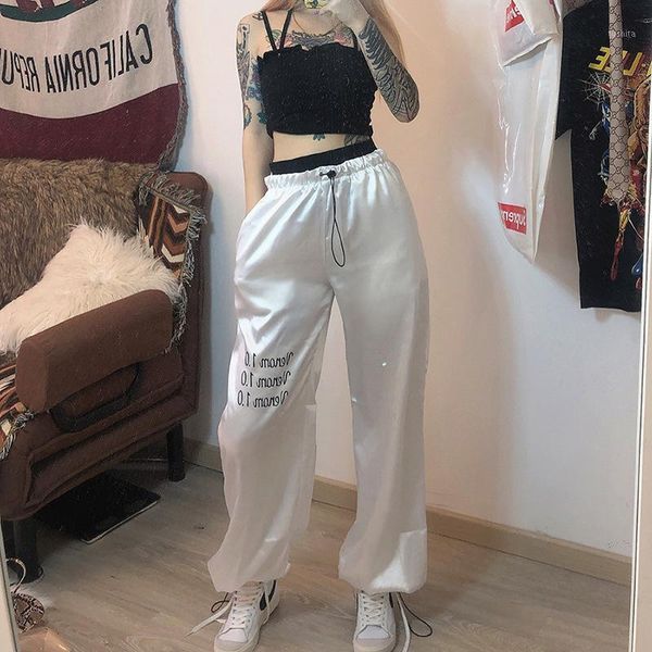 streetwear letter print white satin joggers women high waist jogger trousers drawstring hem ladies satin pants loose fit1, Black;white
streetwear letter print white satin joggers women high waist jogger trousers drawstring hem ladies satin pants loose fit1, Black;white