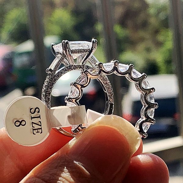 choucong sell luxury jewelry couple rings real 925 sterling silver princess cut white z moissanite women wedding bridal ring set, Slivery;golden
choucong sell luxury jewelry couple rings real 925 sterling silver princess cut white z moissanite women wedding bridal ring set, Slivery;golden