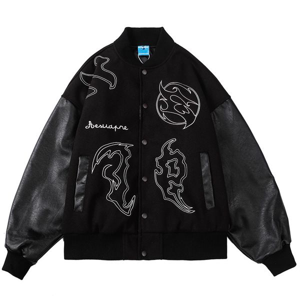 hip hop baseball jacket coat men letter embroidery streetwear leather sleeve patchwork varsity college fashion vintage jacket 220211, Black;brown
hip hop baseball jacket coat men letter embroidery streetwear leather sleeve patchwork varsity college fashion vintage jacket 220211, Black;brown