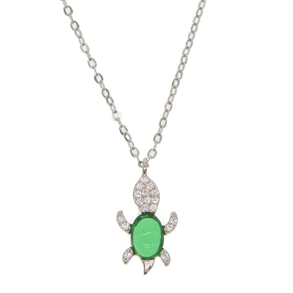 real 925 sterling silver fashion animal necklace tortoise pendant with green stone summer beach silver chain necklaces 35+10cm
real 925 sterling silver fashion animal necklace tortoise pendant with green stone summer beach silver chain necklaces 35+10cm