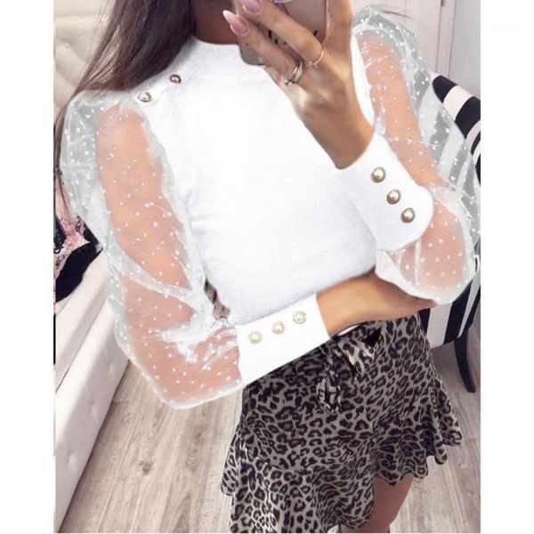 blouse women dots embroidery mesh shirts blouses female loose blusas casual blouses transparent #41, White
blouse women dots embroidery mesh shirts blouses female loose blusas casual blouses transparent #41, White