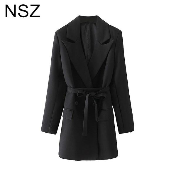 women's suits & blazers nsz women black oversized dress blazer with belt elegant chic suit jacket coat ladies office work business oute, White;black
women's suits & blazers nsz women black oversized dress blazer with belt elegant chic suit jacket coat ladies office work business oute, White;black