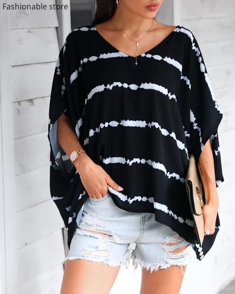 women tie dye print batwing sleeve v neck casual loose blouse large size1, White
women tie dye print batwing sleeve v neck casual loose blouse large size1, White