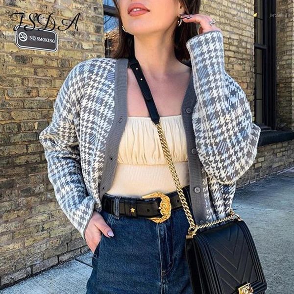fsda 2020 casual houndstooth cardigan women button geometric knitted jumper long sleeve autumn winter sweater lady outwear, White
fsda 2020 casual houndstooth cardigan women button geometric knitted jumper long sleeve autumn winter sweater lady outwear, White