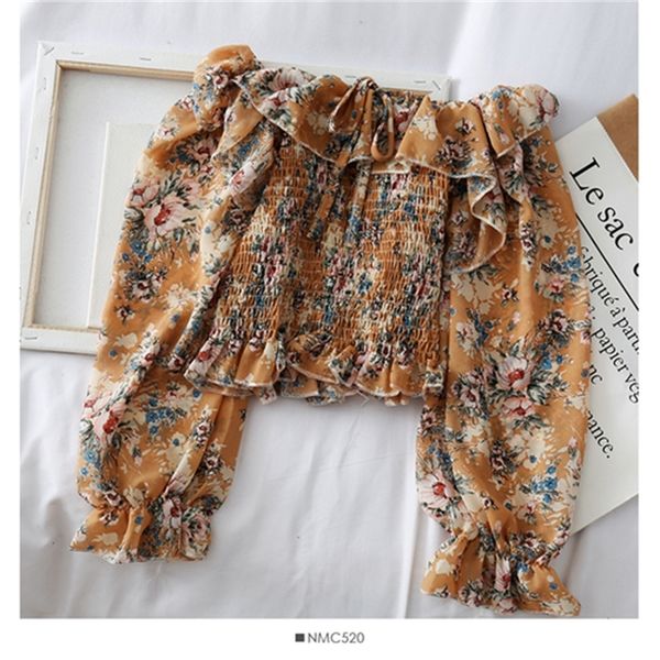 2021 new new one-shoulder floral lace tie ruffled chiffon female pleated was thin puff sleeve bottoming shirt 8n95, White
2021 new new one-shoulder floral lace tie ruffled chiffon female pleated was thin puff sleeve bottoming shirt 8n95, White