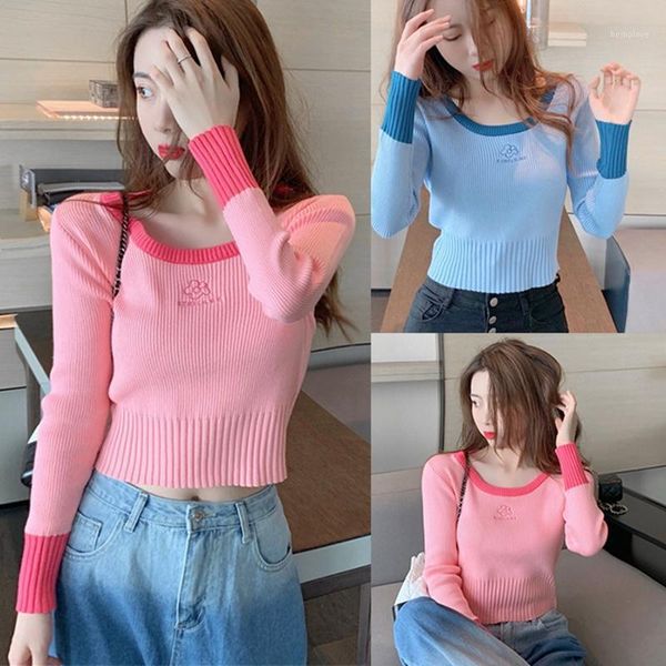 women sweater sweet autumn fashion short long-sleeve solid slim thin pullovers kawaii crop 1, White;black
women sweater sweet autumn fashion short long-sleeve solid slim thin pullovers kawaii crop 1, White;black