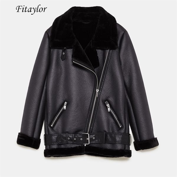fitaylor women winter faux lamb leather jacket turndown collar warm thick faux leather lambs wool fur collar suede jacket coats 201226, Black
fitaylor women winter faux lamb leather jacket turndown collar warm thick faux leather lambs wool fur collar suede jacket coats 201226, Black