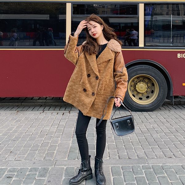 2021 New Women's Winter Lamb Wool Coat Coffee Colour Double Breasted Grain Velvet Lapel Retro Cotton Woman's Jacket V1 Qkhs, Black
2021 New Women's Winter Lamb Wool Coat Coffee Colour Double Breasted Grain Velvet Lapel Retro Cotton Woman's Jacket V1 Qkhs, Black
