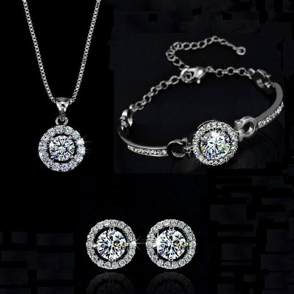 cxqnewa austrian crystal 18kt silver plated necklace earrings bracelet sets women jewelry bride elegant fashion accessory, Black
cxqnewa austrian crystal 18kt silver plated necklace earrings bracelet sets women jewelry bride elegant fashion accessory, Black