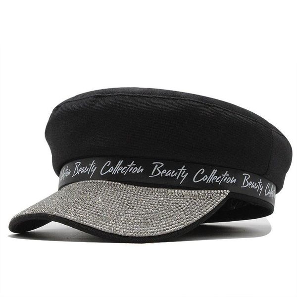berets fashion diamond hat autumn cotton sailor for women flat female crystal travel cadet rhinestone captain cap, Blue;gray
berets fashion diamond hat autumn cotton sailor for women flat female crystal travel cadet rhinestone captain cap, Blue;gray