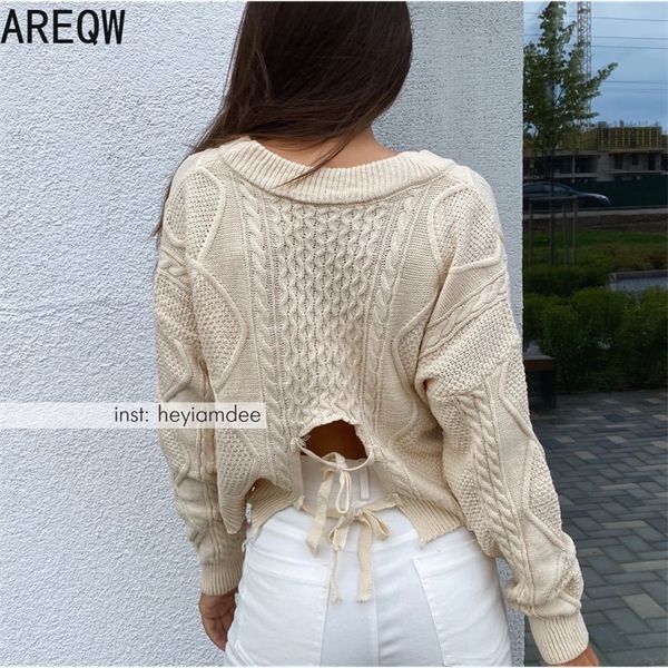 knitted autumn winter sweater women sweaters and pullovers pull femme long sleeve lace up black jumper female 201017, White;black
knitted autumn winter sweater women sweaters and pullovers pull femme long sleeve lace up black jumper female 201017, White;black