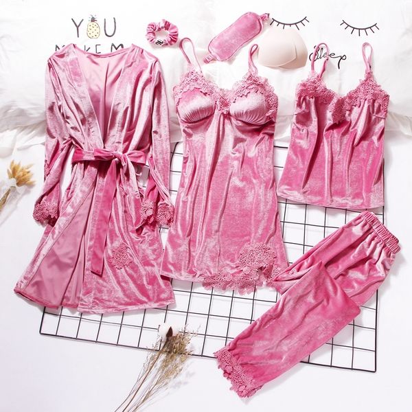 gold velvet robe & gown sets 3-6 pieces warm winter pajamas sets women lace robe pajamas sleepwear nightwear homewear y200107, Black;red
gold velvet robe & gown sets 3-6 pieces warm winter pajamas sets women lace robe pajamas sleepwear nightwear homewear y200107, Black;red