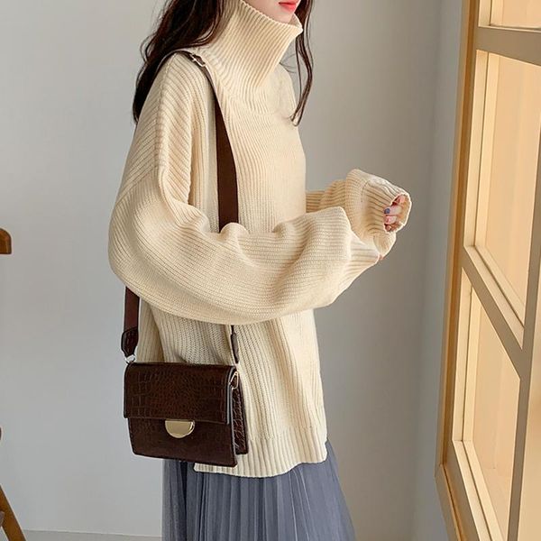 new autumn and winter knit sweater women high collar thickened pullover loose sweater large size knitted wool shirt plus size bbyyxa lg2010, White;black
new autumn and winter knit sweater women high collar thickened pullover loose sweater large size knitted wool shirt plus size bbyyxa lg2010, White;black