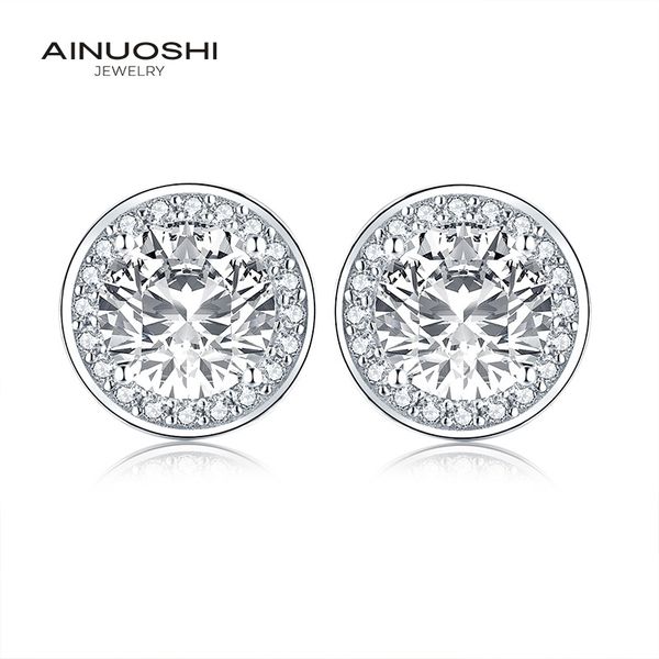 ainuoshi 925 sterling silver round cut 8.0mm cz halo stud earring 2.0ct silver lovely earrings for women wedding party jewelry y200106, Golden;silver
ainuoshi 925 sterling silver round cut 8.0mm cz halo stud earring 2.0ct silver lovely earrings for women wedding party jewelry y200106, Golden;silver