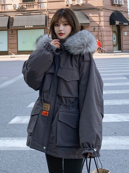 women's 2020 new korean loose group overcomes plush jacket down cotton padded, Black
women's 2020 new korean loose group overcomes plush jacket down cotton padded, Black