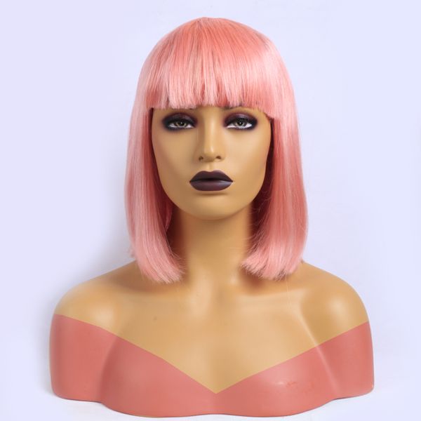 short pixie bob wig rosa pink color human hair wigs with bangs brazilian remy hair wigs with baby full ends ing, Black;brown
short pixie bob wig rosa pink color human hair wigs with bangs brazilian remy hair wigs with baby full ends ing, Black;brown