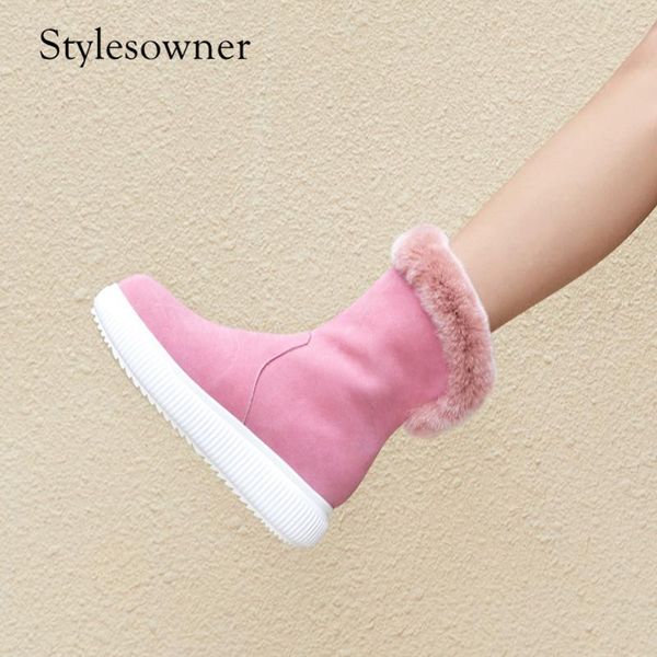 stylesowner style cow suede woman snow boots flats thick bottom pink warm with real fur classic short boots winter, Black
stylesowner style cow suede woman snow boots flats thick bottom pink warm with real fur classic short boots winter, Black