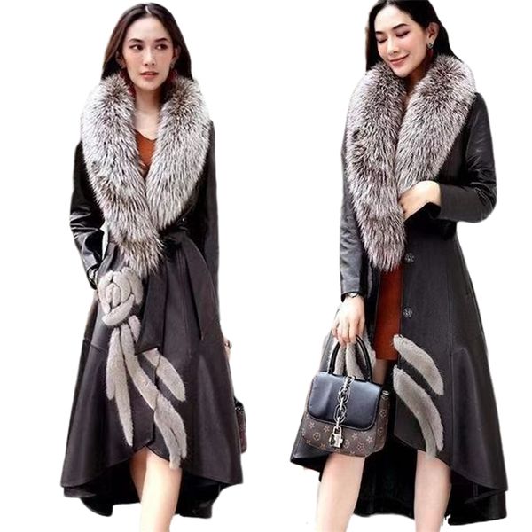 winter coat women casual fox fur collar detachable long genuine leather winter jacket women plus size 7xl casaco feminino 201030, Black
winter coat women casual fox fur collar detachable long genuine leather winter jacket women plus size 7xl casaco feminino 201030, Black