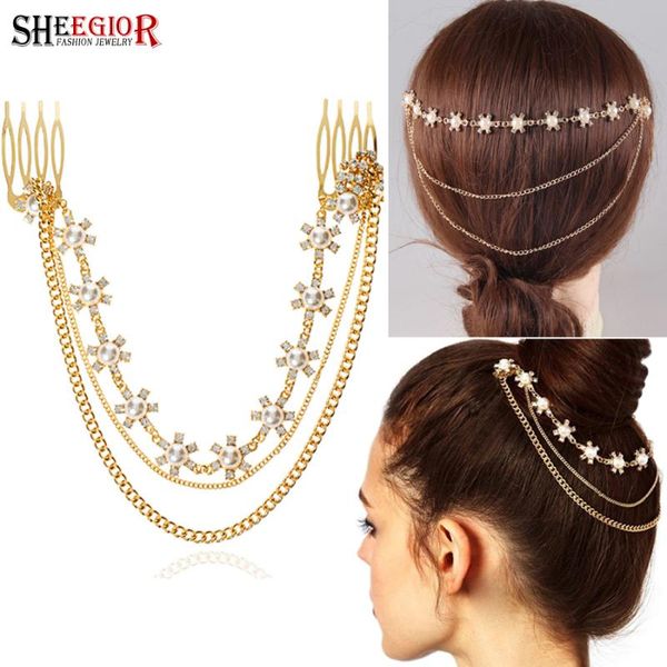 lovely snowflake hair combs rhinestone hair accessories for women gold pearls tassels chain wedding bride clip jewelry gift, Golden;silver
lovely snowflake hair combs rhinestone hair accessories for women gold pearls tassels chain wedding bride clip jewelry gift, Golden;silver