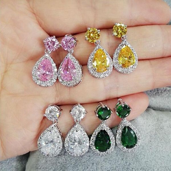 zircons classic water drop shaped cubic zirconia crystal earrings for women romantic wedding jewelry for brides bridesmaid, Silver
zircons classic water drop shaped cubic zirconia crystal earrings for women romantic wedding jewelry for brides bridesmaid, Silver