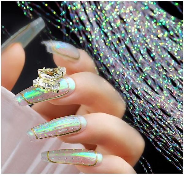 1 bag fluorescent thread laser glitter 3d silk striping line tape holographics silk foils for uv gel polish nail art de jllgvb, Silver;gold
1 bag fluorescent thread laser glitter 3d silk striping line tape holographics silk foils for uv gel polish nail art de jllgvb, Silver;gold