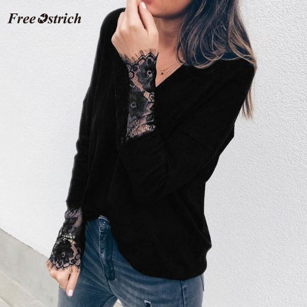 ostrich long sleeve t shrit women black lace sleeve v-neck loose pullover jumper winter casual ladies femme t-shir1, White
ostrich long sleeve t shrit women black lace sleeve v-neck loose pullover jumper winter casual ladies femme t-shir1, White