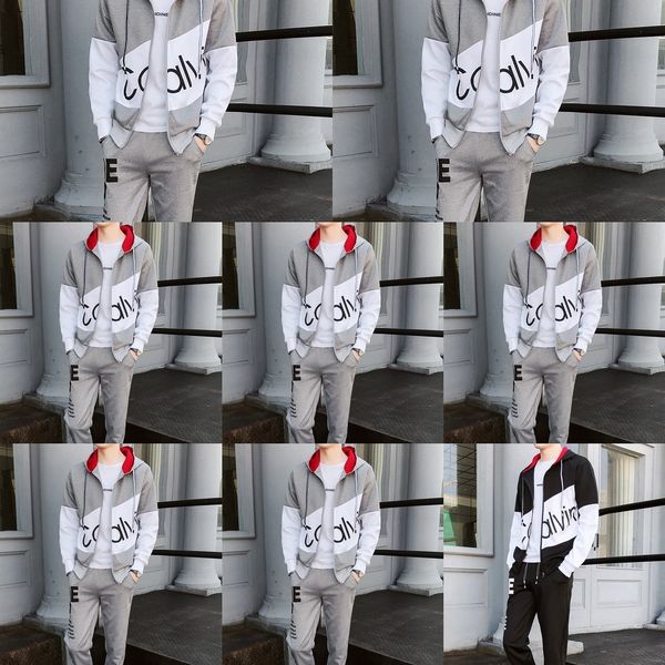 rvh9t fall slim korean color matching 2019 cardigan casual color sports suit fall 2019 korean men's cardigan matching slim hooded casua, Black
rvh9t fall slim korean color matching 2019 cardigan casual color sports suit fall 2019 korean men's cardigan matching slim hooded casua, Black