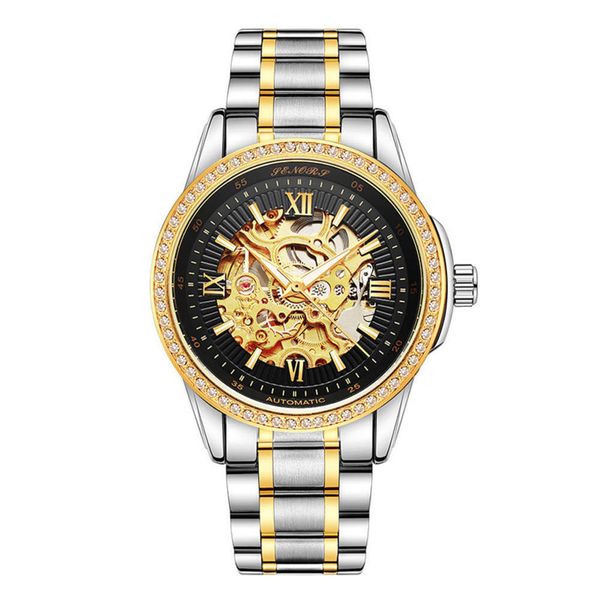 hollow double watch automatic mechanical 019 watch diamond men's business watch, Slivery;brown
hollow double watch automatic mechanical 019 watch diamond men's business watch, Slivery;brown