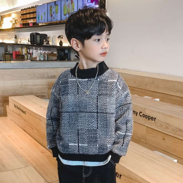 winter 2021 sweater clothing plush thickened new children's boys' korean half high collar pullover, Blue
winter 2021 sweater clothing plush thickened new children's boys' korean half high collar pullover, Blue