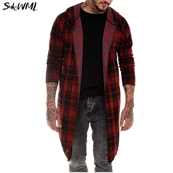 men's trench coats sukwiml men coat long 2021 cardigan hooded sobretudo mantle sleeves plaid male outwear streetwear1, Tan;black
men's trench coats sukwiml men coat long 2021 cardigan hooded sobretudo mantle sleeves plaid male outwear streetwear1, Tan;black