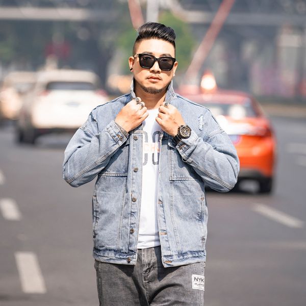 denim men's 2020 mark spring man's shirt big hole jacket 3y7p, Black;brown 
denim men's 2020 mark spring man's shirt big hole jacket 3y7p, Black;brown