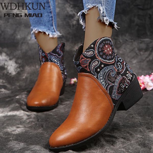 2020 women ankle boots for women autumn winter print embroidery pointed toe pu leather shoe female comfort footwear big size, Black
2020 women ankle boots for women autumn winter print embroidery pointed toe pu leather shoe female comfort footwear big size, Black