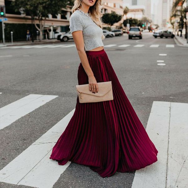 мода девушки женщин лето осень высокой талией плиссированные длинные maxi skirt полная длина сплошного цвета качели повседневные юбки, Black
мода девушки женщин лето осень высокой талией плиссированные длинные maxi skirt полная длина сплошного цвета качели повседневные юбки, Black