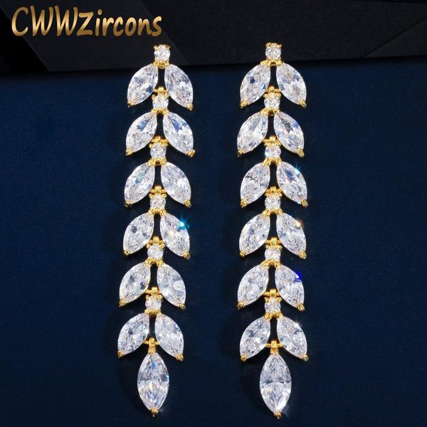 dangle & chandelier cwwzircons marquise cut cluster cz zirconia crystal long leaf earrings yellow gold bridal wedding jewelry for women cz60, Silver
dangle & chandelier cwwzircons marquise cut cluster cz zirconia crystal long leaf earrings yellow gold bridal wedding jewelry for women cz60, Silver