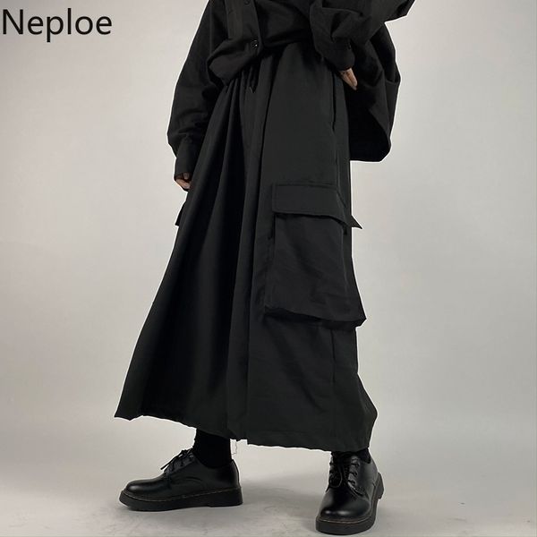 neploe japanese wide leg pants women men black ankle-length loose kimono pants straight streetwear hip hop trousers 55740 201031, Black;white
neploe japanese wide leg pants women men black ankle-length loose kimono pants straight streetwear hip hop trousers 55740 201031, Black;white