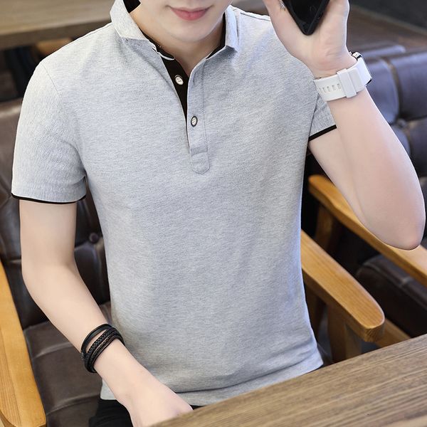 2020 summer new men's short t-shirt collar half sleeve polo trend, White;black
2020 summer new men's short t-shirt collar half sleeve polo trend, White;black