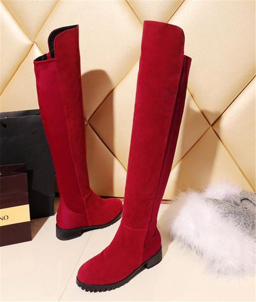 liamall women boots material joining plush inside over knee thigh-high boots low heel womens fashion boots 3 colors, Black
liamall women boots material joining plush inside over knee thigh-high boots low heel womens fashion boots 3 colors, Black