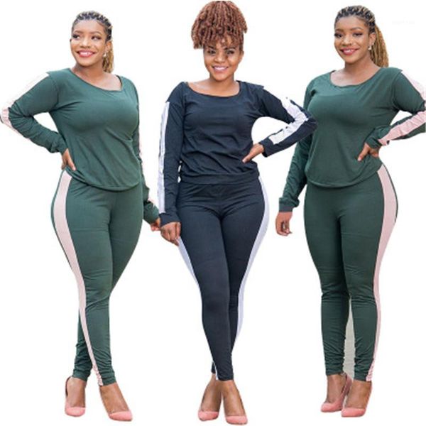 long sleeve round neck pullover trousers suits designer female casual loose two piece pants ladies contrast 2pcs sets fashion trend, White
long sleeve round neck pullover trousers suits designer female casual loose two piece pants ladies contrast 2pcs sets fashion trend, White