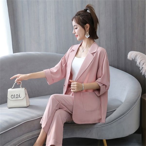 fashion summer women 2 piece set new fashion ol office lady casual suit two-piece jacket and pants twinset korean style chic 200923, White
fashion summer women 2 piece set new fashion ol office lady casual suit two-piece jacket and pants twinset korean style chic 200923, White