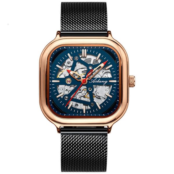 8635 square automatic mechanical watch ailang men's personality hollow design luminous sports watch, Slivery;brown
8635 square automatic mechanical watch ailang men's personality hollow design luminous sports watch, Slivery;brown