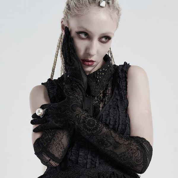 five fingers gloves punkrave women' gothic lace mesh mittens unique fashion stage performance party shown fingerless long, Blue;gray
five fingers gloves punkrave women' gothic lace mesh mittens unique fashion stage performance party shown fingerless long, Blue;gray