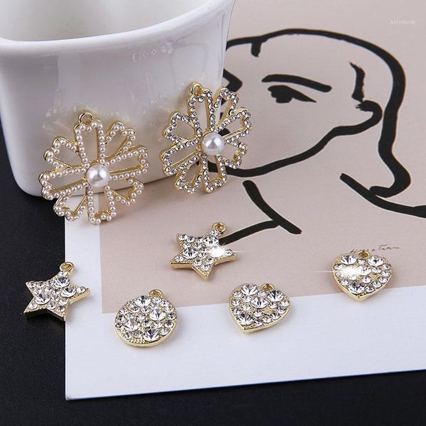6pcs earrings fashion pearl love heart earrings for women snowflake pentagram pendant material diy jewelry accessories1, Silver
6pcs earrings fashion pearl love heart earrings for women snowflake pentagram pendant material diy jewelry accessories1, Silver