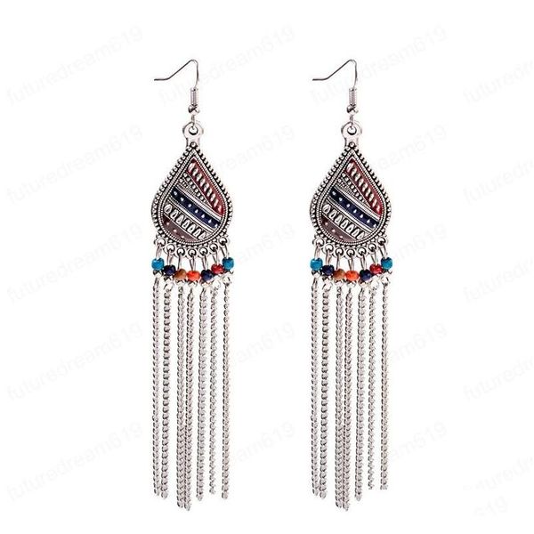 women's india long chain tassel hanging earrings tibetan jewelry bohemia water drop beads jhumka earrings oorbellen oa9bl, Silver
women's india long chain tassel hanging earrings tibetan jewelry bohemia water drop beads jhumka earrings oorbellen oa9bl, Silver