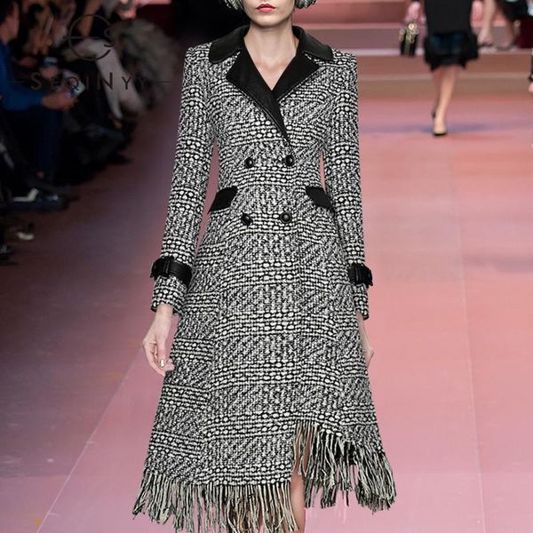 seqinyy autumn winter coat 2020 new fashion design women runway plaid white black weave thick tassel long outwear
seqinyy autumn winter coat 2020 new fashion design women runway plaid white black weave thick tassel long outwear