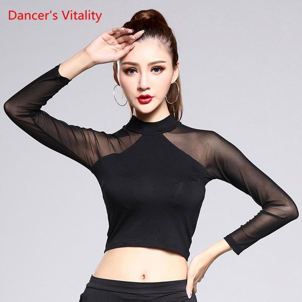 stage wear solid black latin dance for women gauze long sleeve short section ballroom costume performance dancing, Black;red
stage wear solid black latin dance for women gauze long sleeve short section ballroom costume performance dancing, Black;red