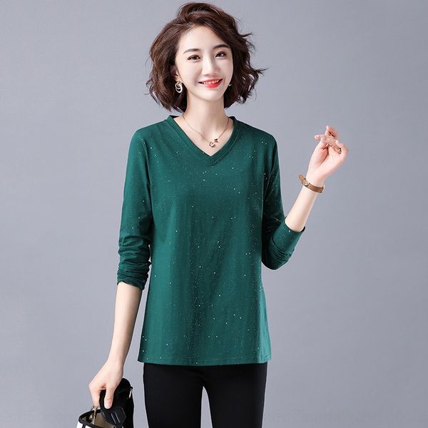 jy221 2020 new black autumn loose fat mm large length medium women's women's t-shirt t-shirt v-neck long sleeve coat autumn qwwfo, White
jy221 2020 new black autumn loose fat mm large length medium women's women's t-shirt t-shirt v-neck long sleeve coat autumn qwwfo, White